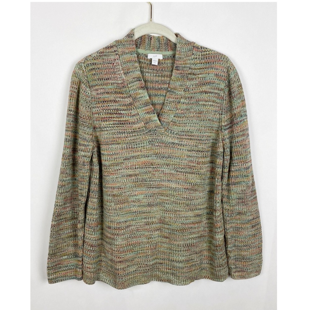 J Jill Marled Knit V Neck Sweater - Picture 5 of 5